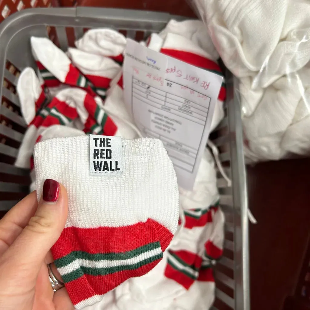 Red Wall Striped Cotton Socks