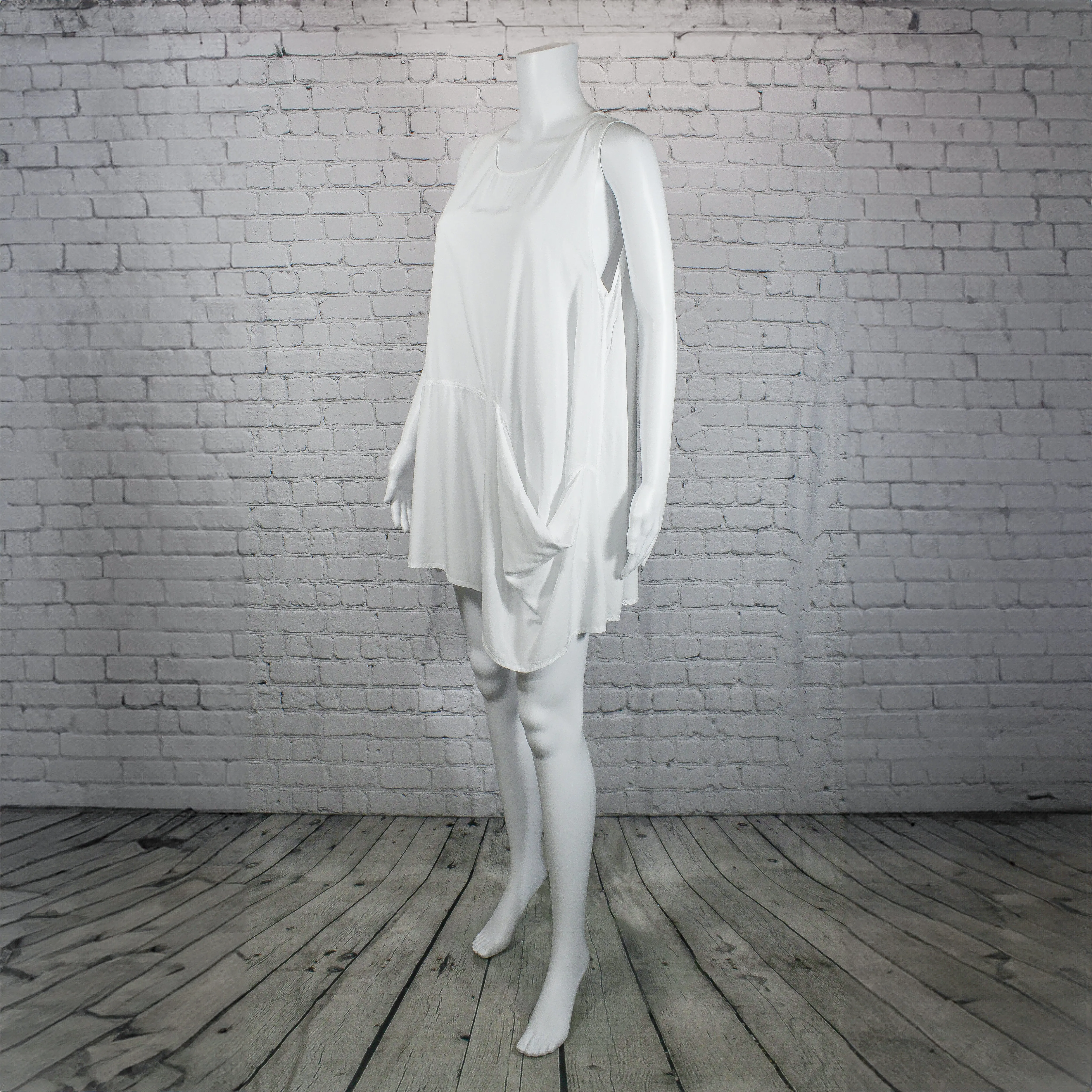 SALE! Circle Tunic in White Rio by Paper Temples