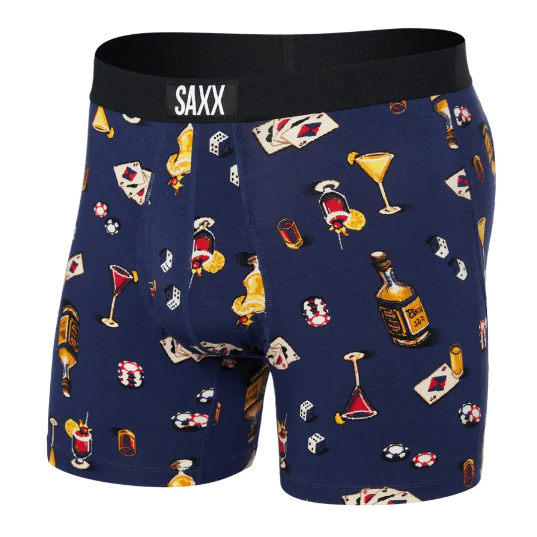 Saxx Men's Ultra Soft Boxer Brief Fly - Vice Squad/Astro Blue