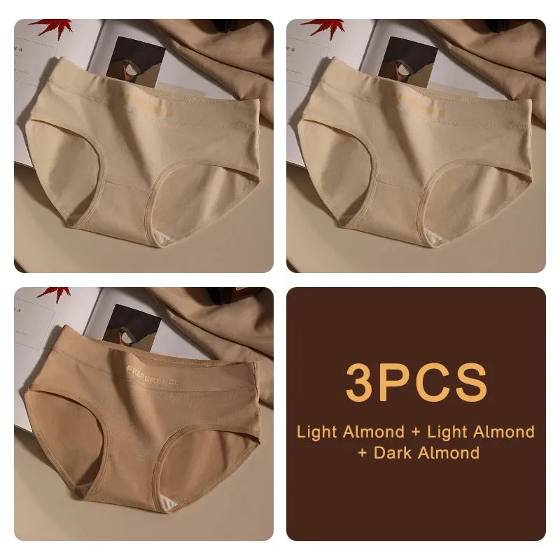 Seamless Cotton Women's Panties – 3-Piece Set for Everyday Comfort