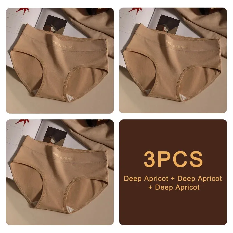 Seamless Cotton Women's Panties – 3-Piece Set for Everyday Comfort