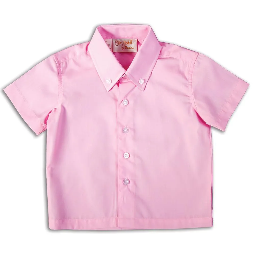 Solid Pink Short Sleeve Polo Shirt