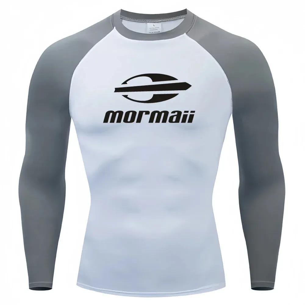Surfing Swimming Diving T-Shirts Tight Long Sleeve Rash Guard Swimwear Men's UV Protection Surf Clothing Beach Floatsuit Tops