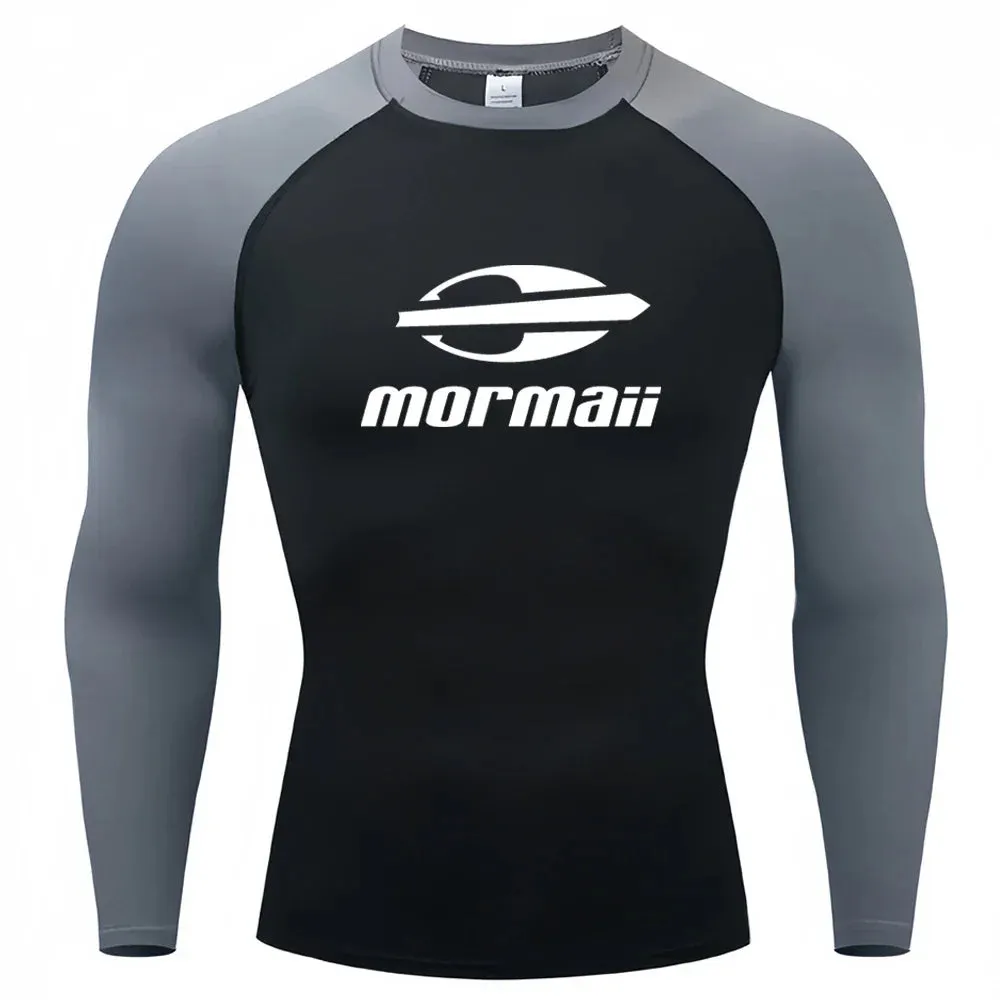 Surfing Swimming Diving T-Shirts Tight Long Sleeve Rash Guard Swimwear Men's UV Protection Surf Clothing Beach Floatsuit Tops