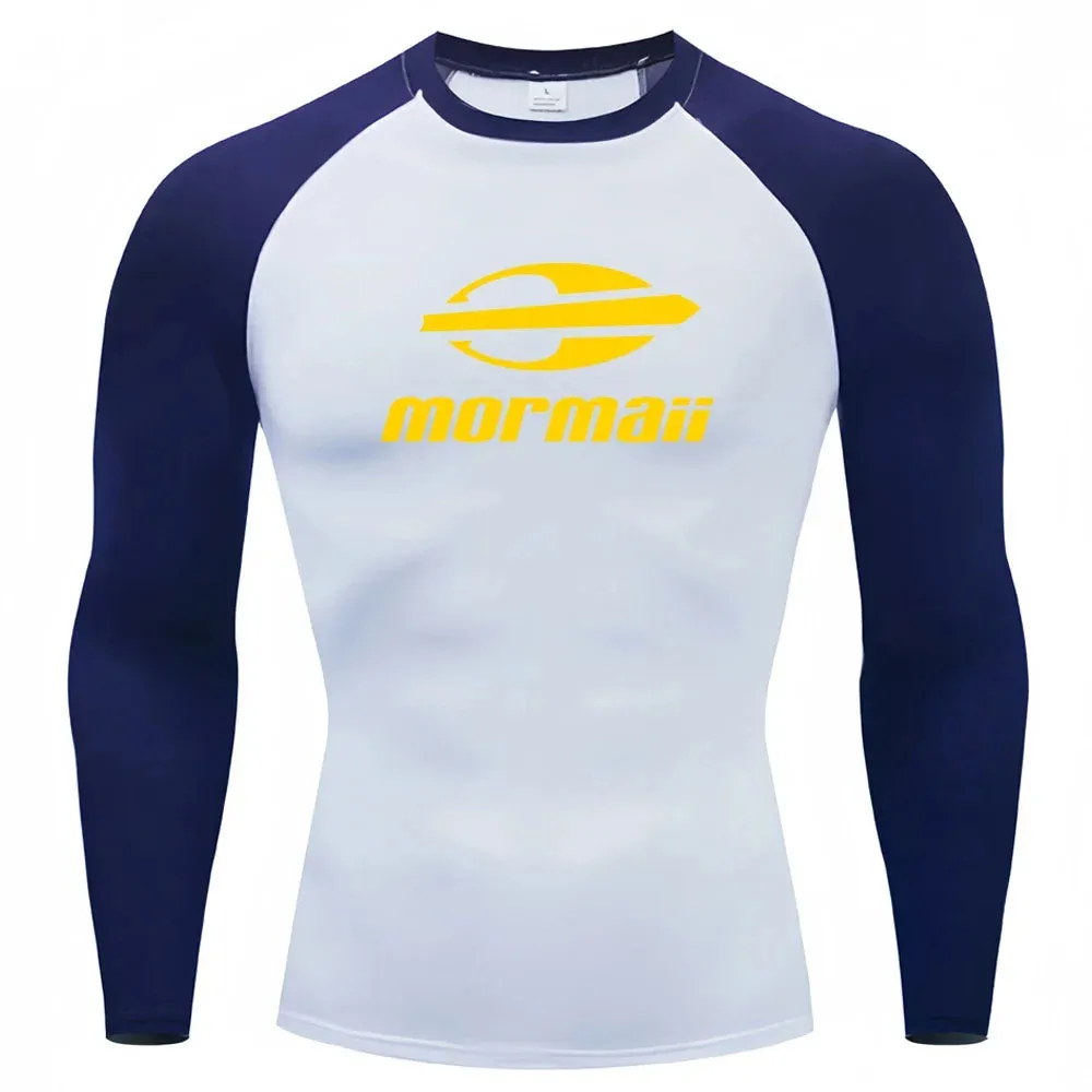 Surfing Swimming Diving T-Shirts Tight Long Sleeve Rash Guard Swimwear Men's UV Protection Surf Clothing Beach Floatsuit Tops