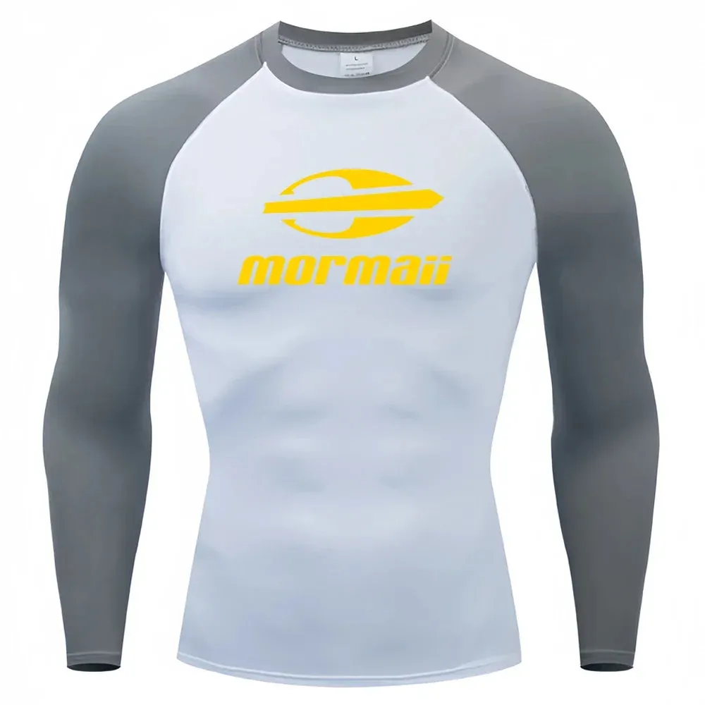 Surfing Swimming Diving T-Shirts Tight Long Sleeve Rash Guard Swimwear Men's UV Protection Surf Clothing Beach Floatsuit Tops
