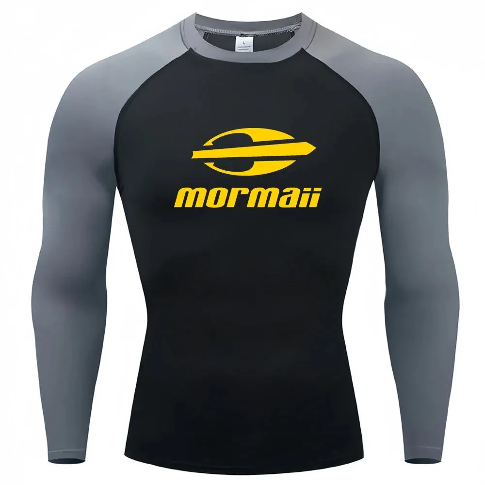 Surfing Swimming Diving T-Shirts Tight Long Sleeve Rash Guard Swimwear Men's UV Protection Surf Clothing Beach Floatsuit Tops