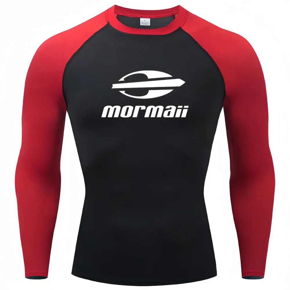 Surfing Swimming Diving T-Shirts Tight Long Sleeve Rash Guard Swimwear Men's UV Protection Surf Clothing Beach Floatsuit Tops