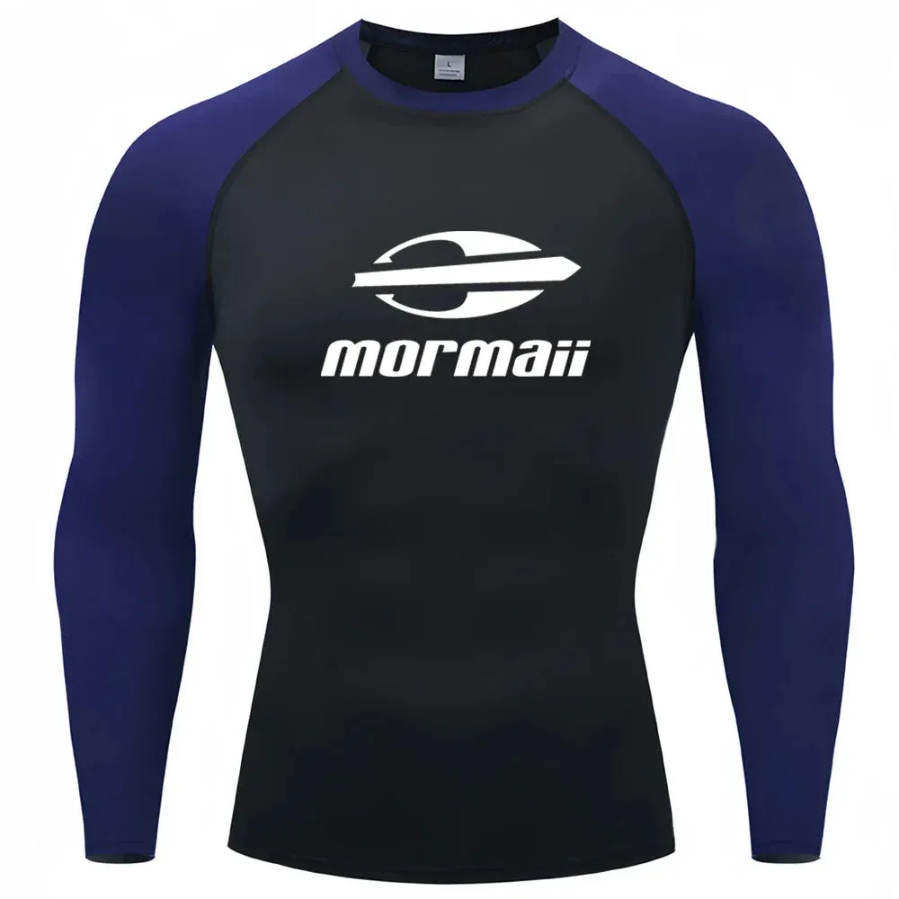 Surfing Swimming Diving T-Shirts Tight Long Sleeve Rash Guard Swimwear Men's UV Protection Surf Clothing Beach Floatsuit Tops