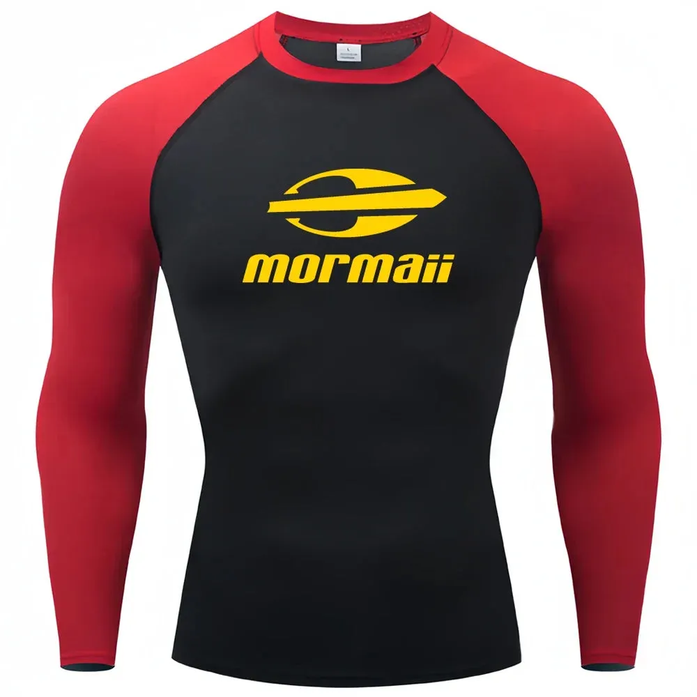 Surfing Swimming Diving T-Shirts Tight Long Sleeve Rash Guard Swimwear Men's UV Protection Surf Clothing Beach Floatsuit Tops