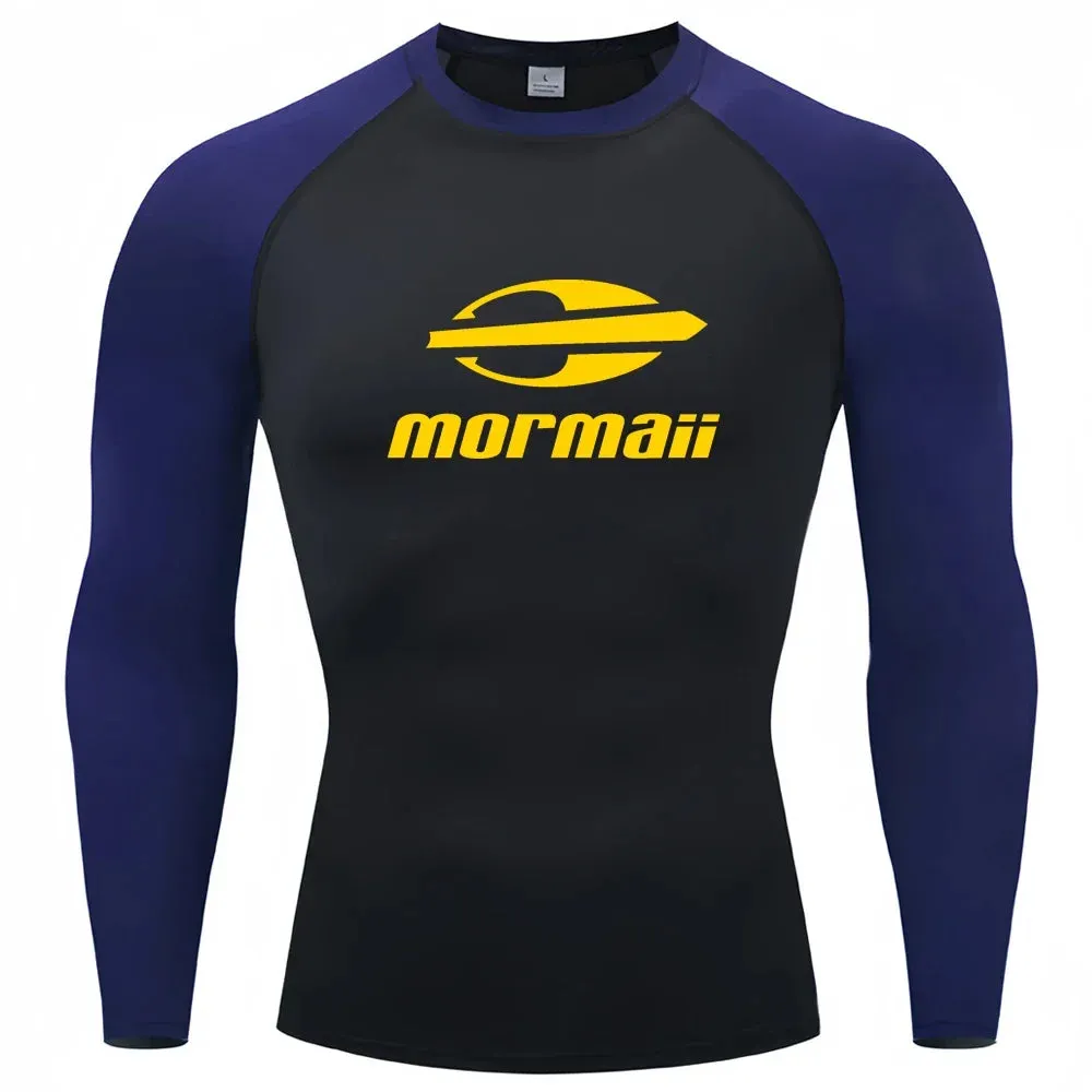 Surfing Swimming Diving T-Shirts Tight Long Sleeve Rash Guard Swimwear Men's UV Protection Surf Clothing Beach Floatsuit Tops