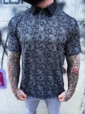 TDC BLACK PAISLEY POLO