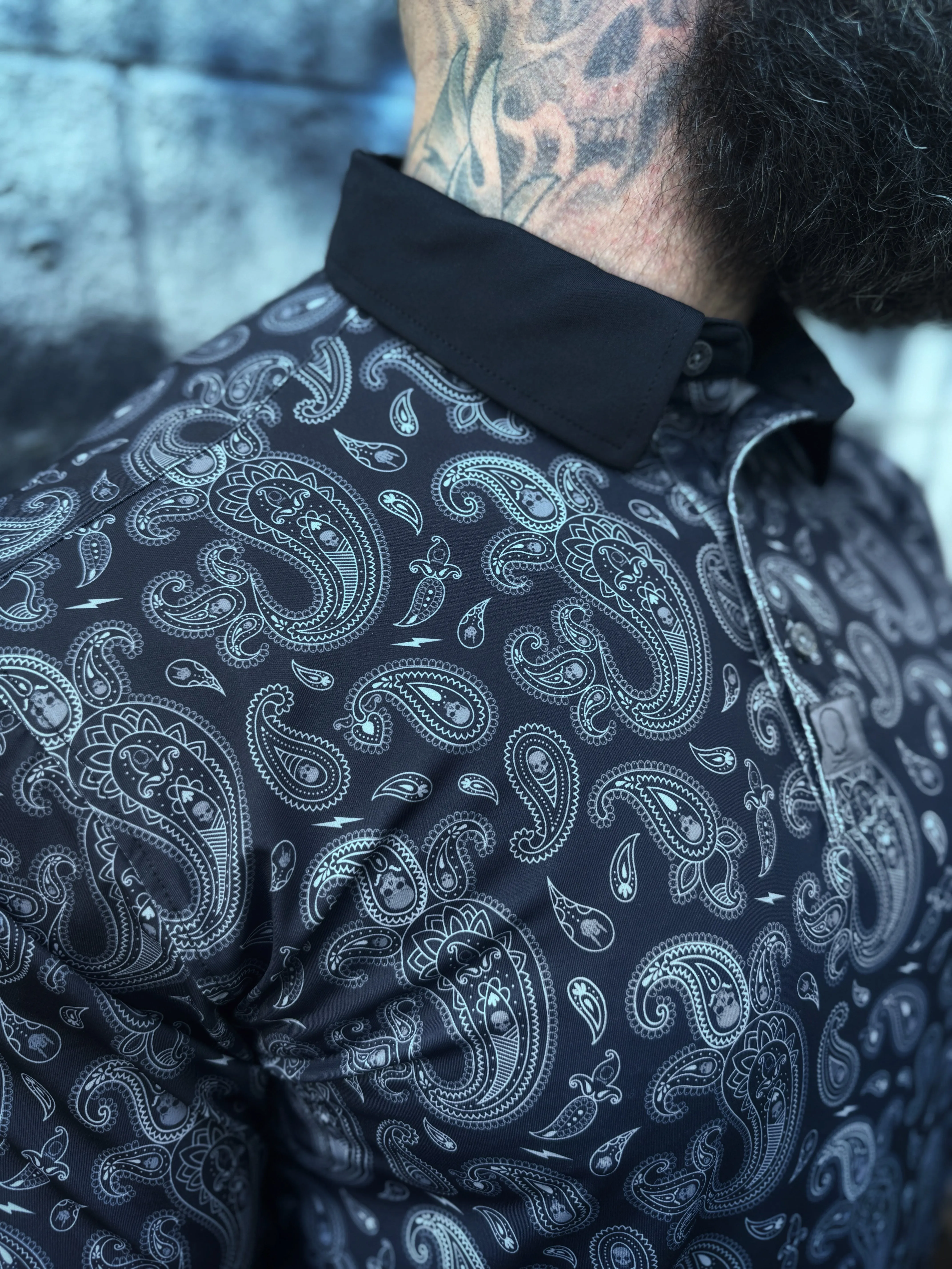 TDC BLACK PAISLEY POLO