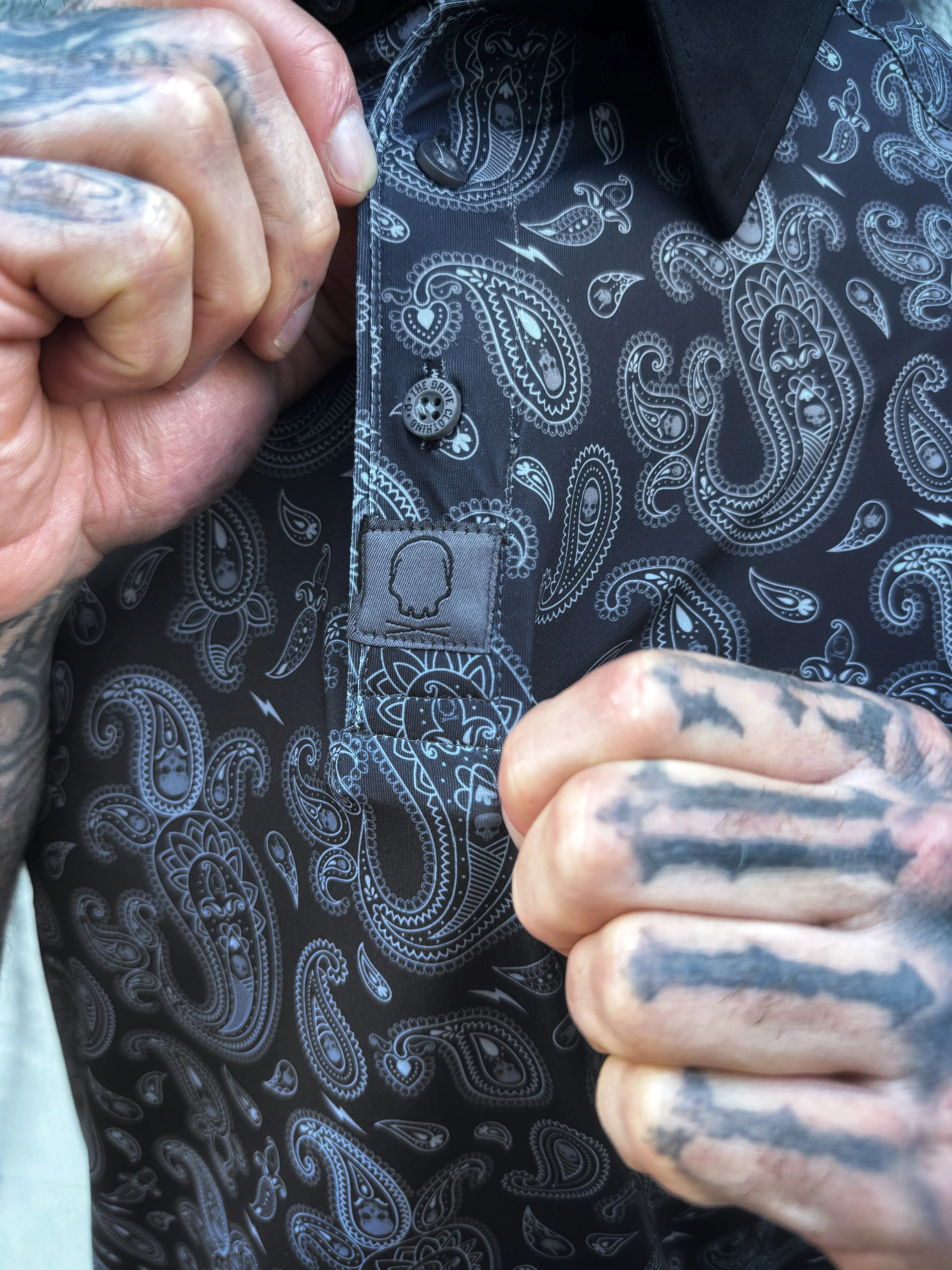 TDC BLACK PAISLEY POLO