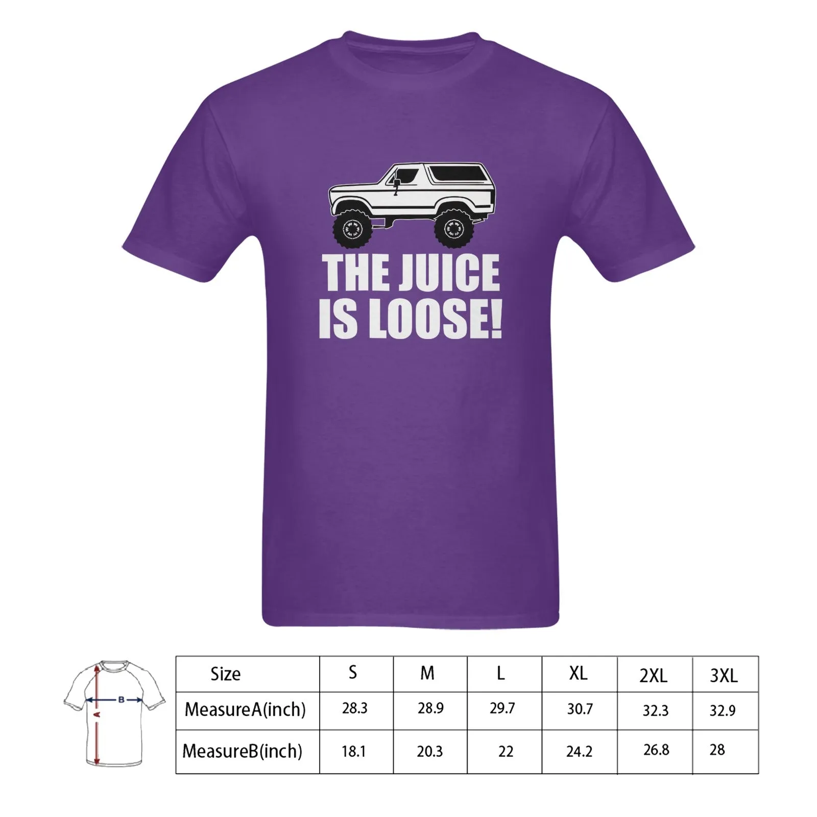 The Juice Is Loose OJ Simpson Bronco Men's T-shirt 100% Cotton
