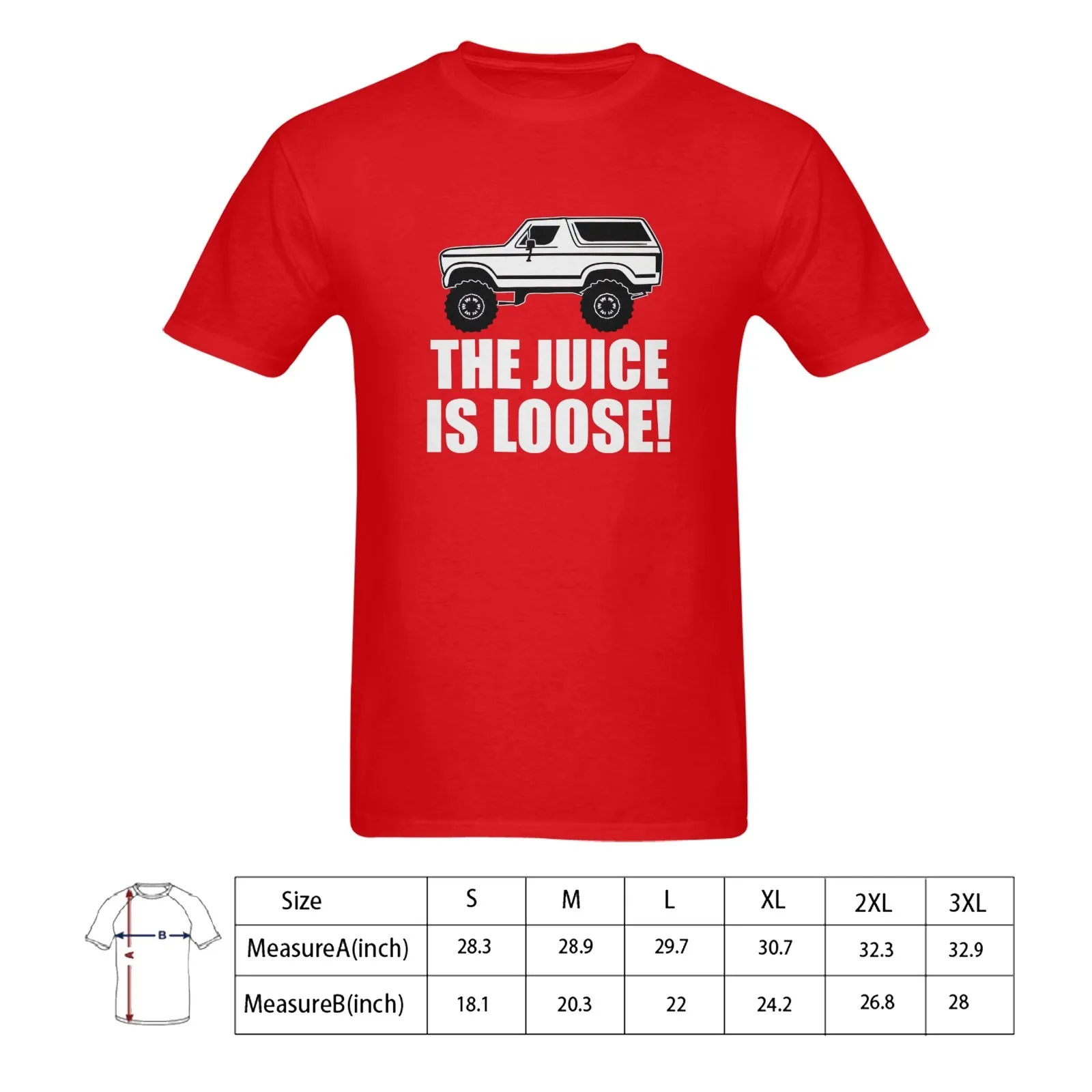 The Juice Is Loose OJ Simpson Bronco Men's T-shirt 100% Cotton