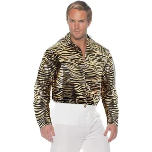 Tiger Disco Mens Shirt Gold