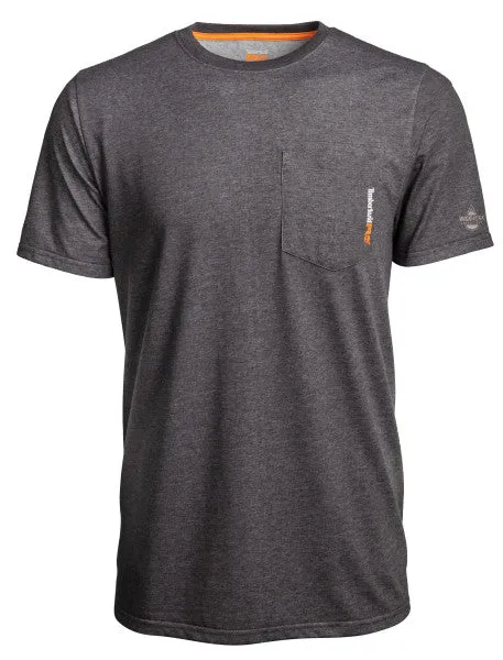 Timberland Pro Men's Base Plate Blended Short Sleeve Work T-Shirt - Charcoal - TB0A1HNS013