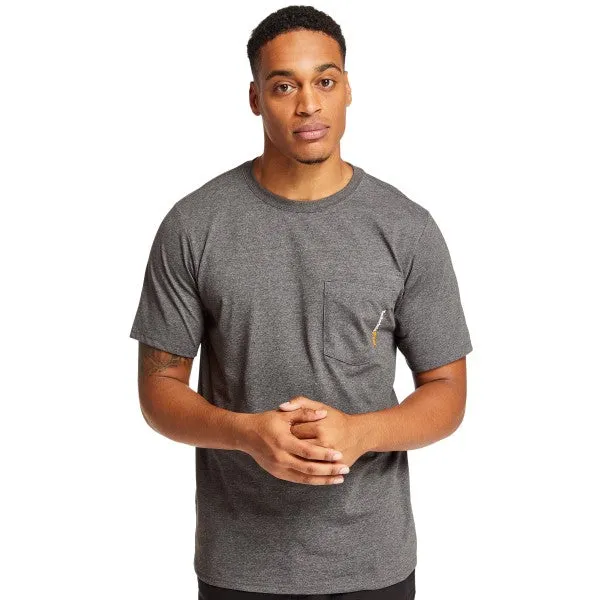Timberland Pro Men's Base Plate Blended Short Sleeve Work T-Shirt - Charcoal - TB0A1HNS013