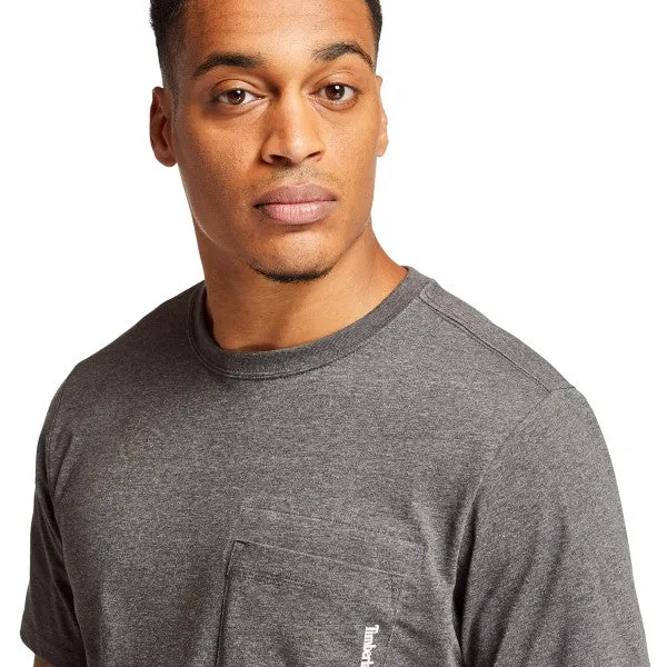 Timberland Pro Men's Base Plate Blended Short Sleeve Work T-Shirt - Charcoal - TB0A1HNS013