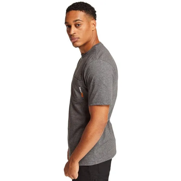 Timberland Pro Men's Base Plate Blended Short Sleeve Work T-Shirt - Charcoal - TB0A1HNS013