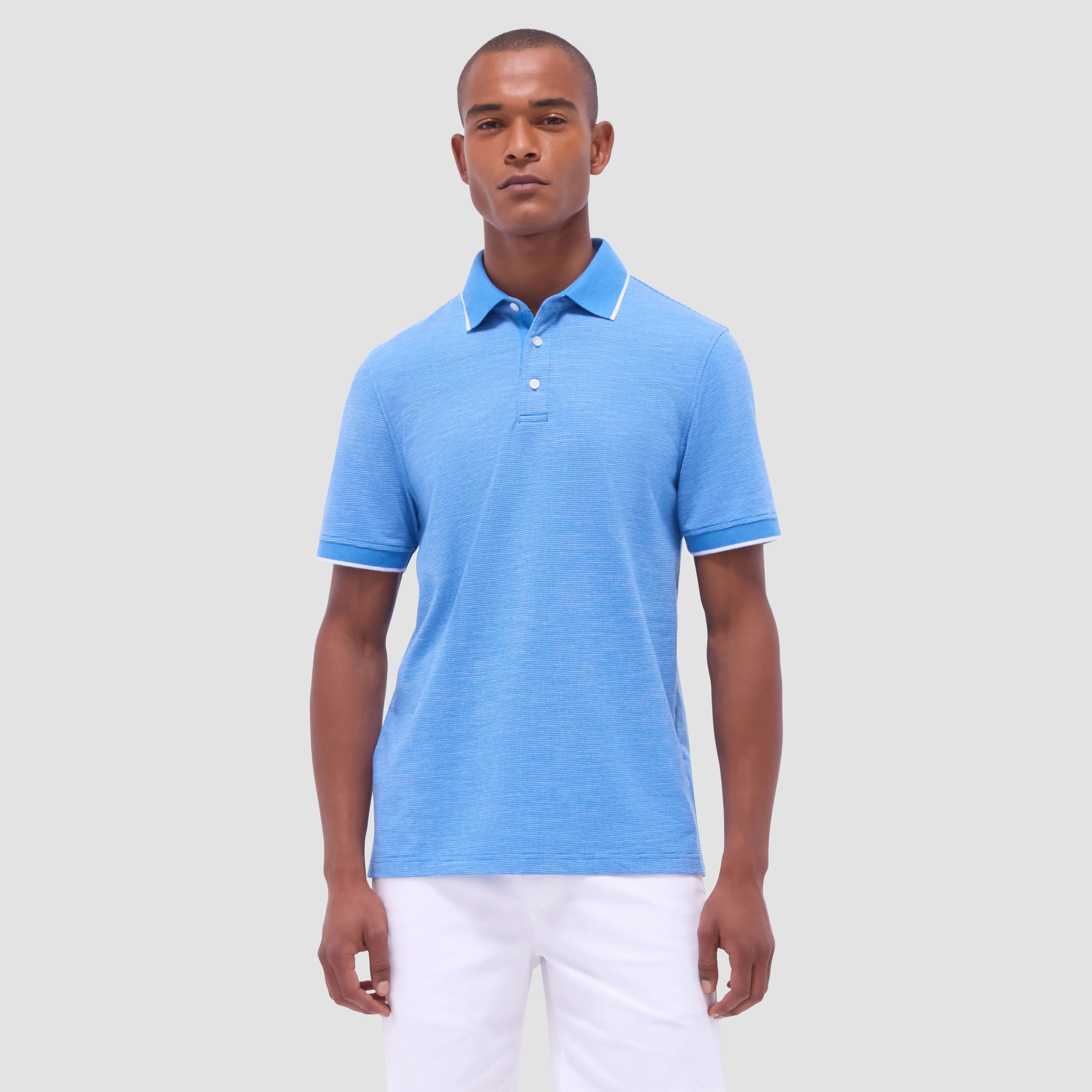 Two-Tone Bird's Eye Polo Shirt