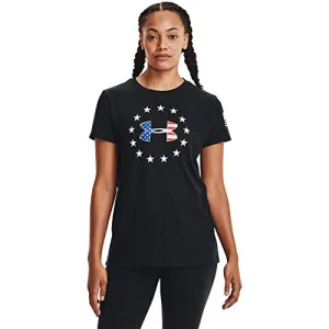 Under Armour Women's Freedom Logo T-Shirt , Black (002)/White , Small