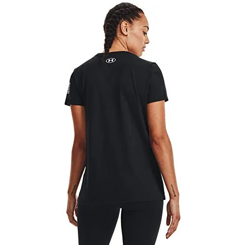 Under Armour Women's Freedom Logo T-Shirt , Black (002)/White , Small