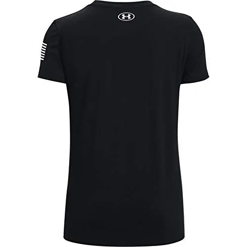 Under Armour Women's Freedom Logo T-Shirt , Black (002)/White , Small