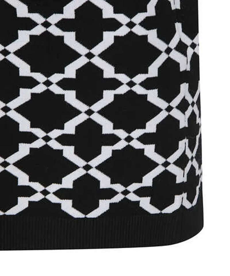 Vice Golf Atelier Men's Jacquard Short Sleeve Sweater - Black