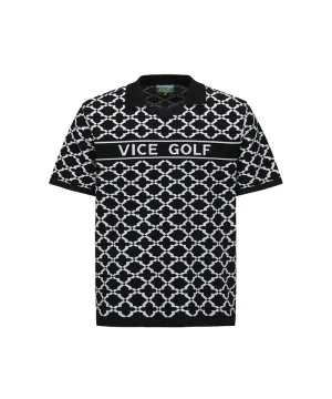 Vice Golf Atelier Men's Jacquard Short Sleeve Sweater - Black