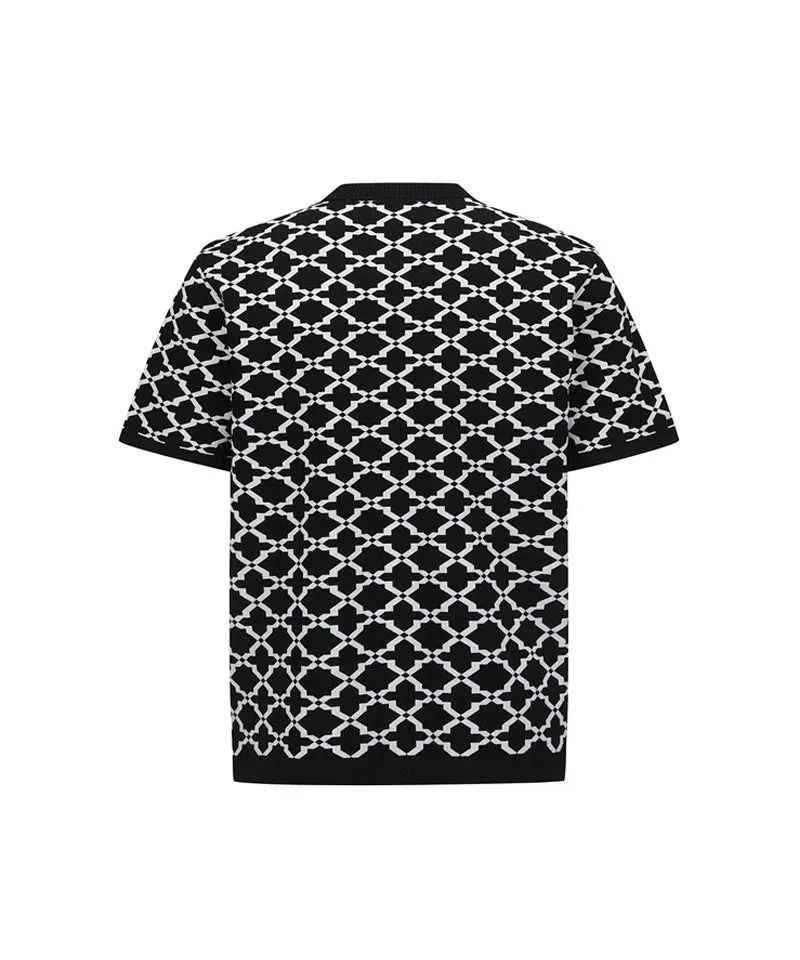 Vice Golf Atelier Men's Jacquard Short Sleeve Sweater - Black