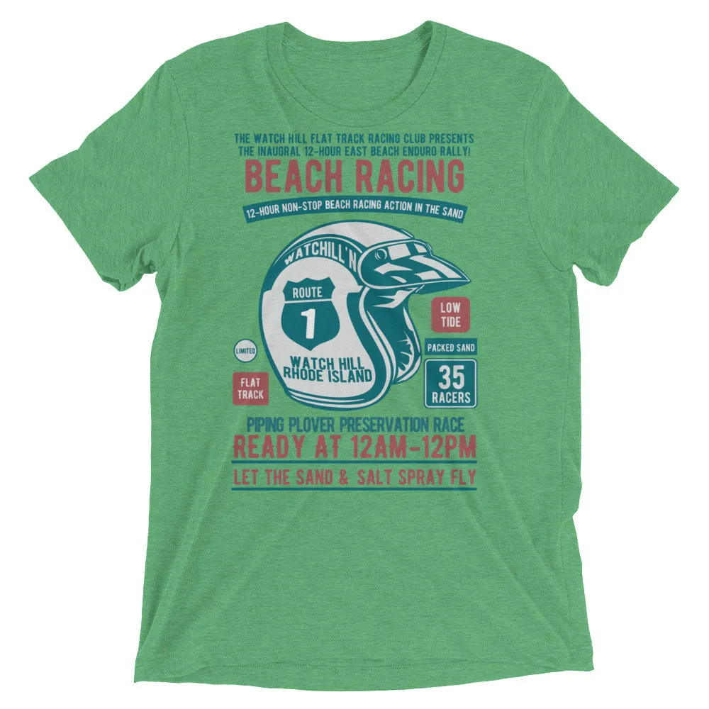 Watchill’n ‘Beach Racing’ Unisex Short sleeve t-shirt (Teal/Rust)
