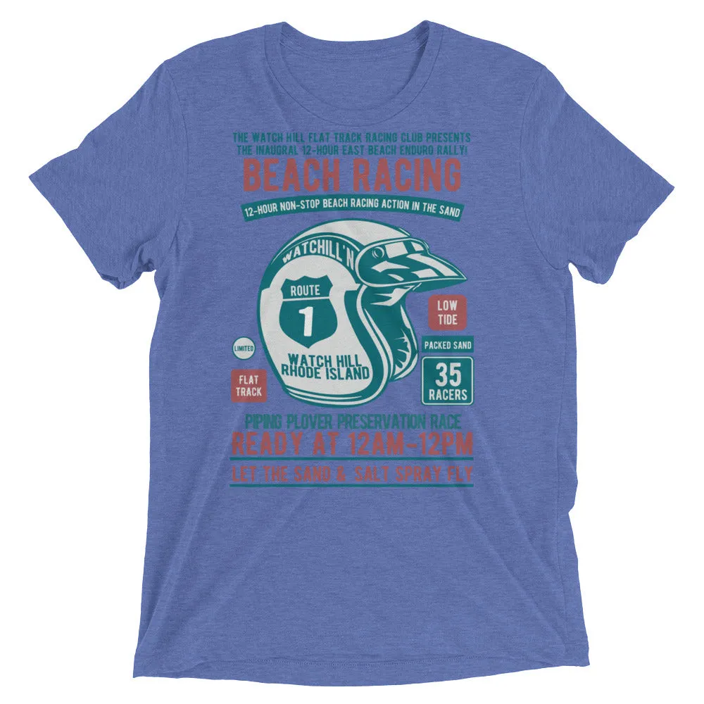 Watchill’n ‘Beach Racing’ Unisex Short sleeve t-shirt (Teal/Rust)