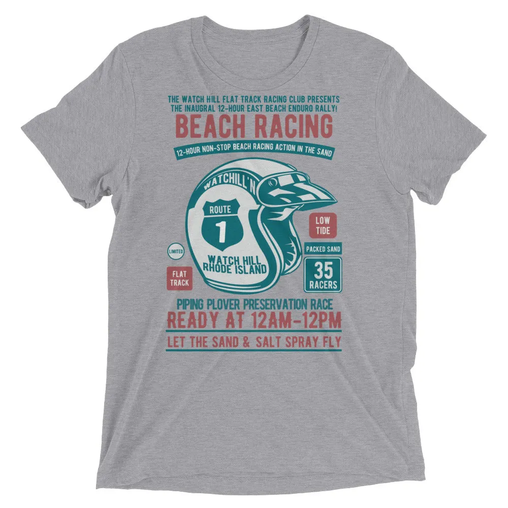 Watchill’n ‘Beach Racing’ Unisex Short sleeve t-shirt (Teal/Rust)