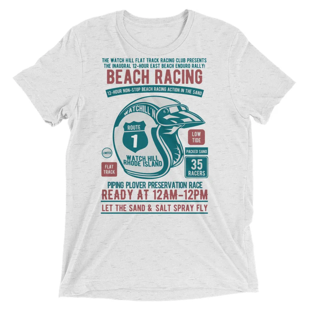 Watchill’n ‘Beach Racing’ Unisex Short sleeve t-shirt (Teal/Rust)
