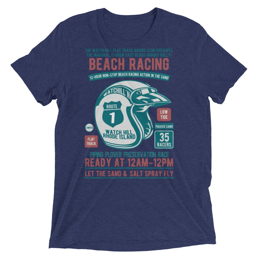 Watchill’n ‘Beach Racing’ Unisex Short sleeve t-shirt (Teal/Rust)