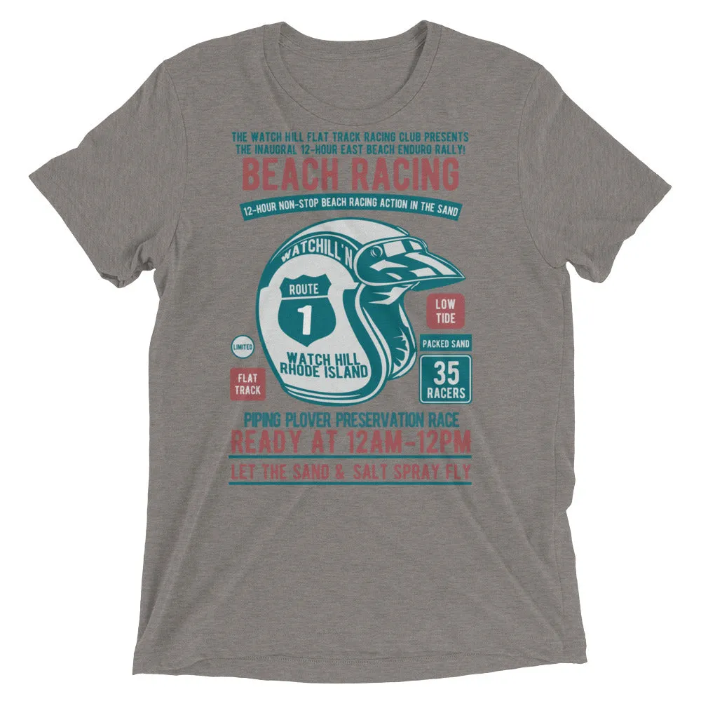 Watchill’n ‘Beach Racing’ Unisex Short sleeve t-shirt (Teal/Rust)