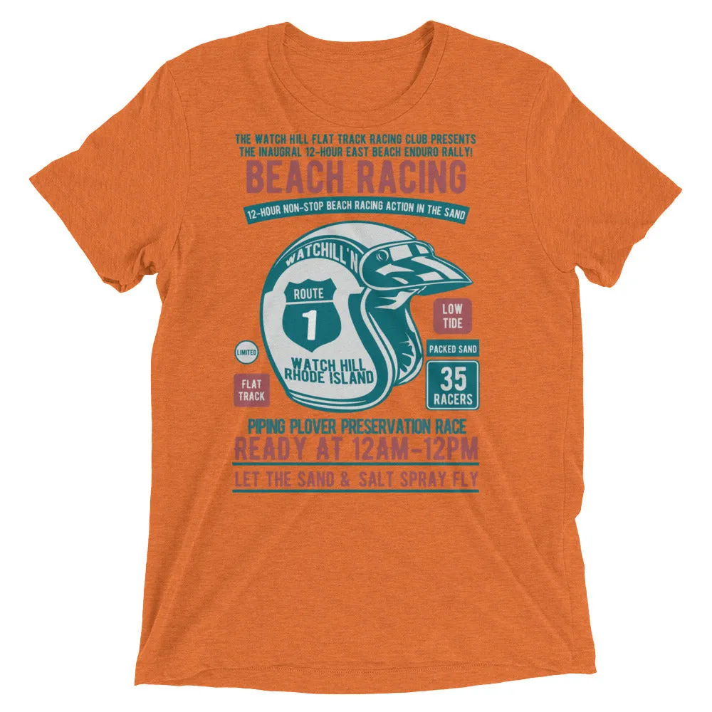 Watchill’n ‘Beach Racing’ Unisex Short sleeve t-shirt (Teal/Rust)