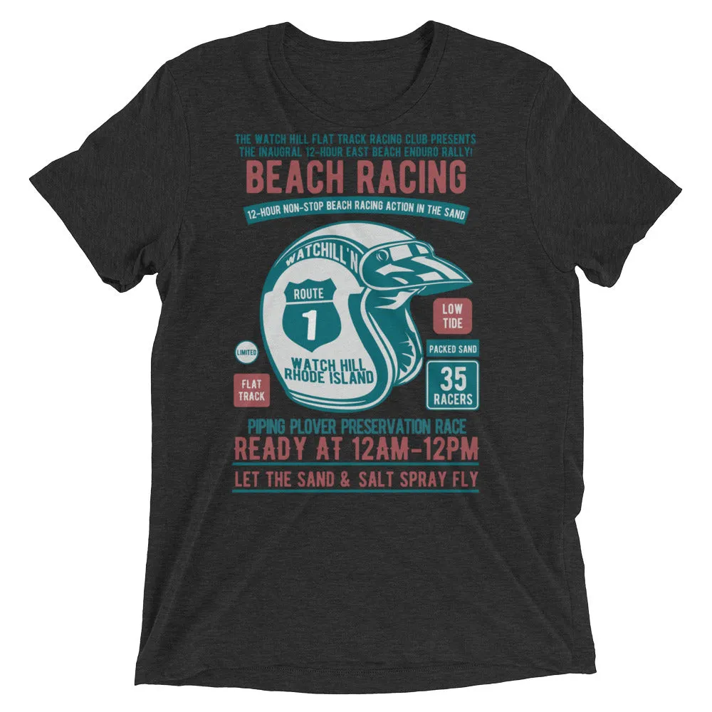 Watchill’n ‘Beach Racing’ Unisex Short sleeve t-shirt (Teal/Rust)