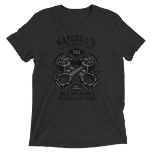 Watchill’n ‘Built Not Bought’ Unisex Short sleeve t-shirt (Black/Grey)