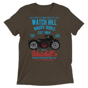 Watchill’n ‘Rhody Rides’ Unisex Short sleeve t-shirt (Blue/Red)