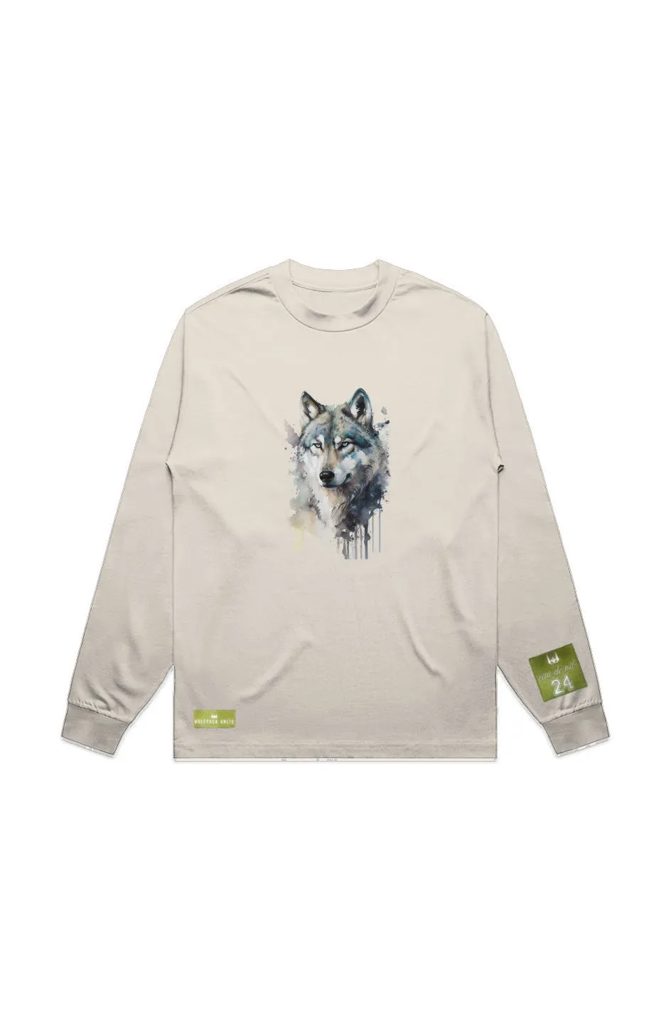 WOLFPACK UNLTD L/S GRAPHIC TEE | WHITE NIGHT RIDER | ECRU BEIGE